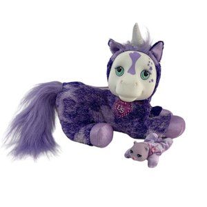 Unicorn Surprise Zooey Purple Unicorn 11” Plush w/One Baby by Just Play 2019